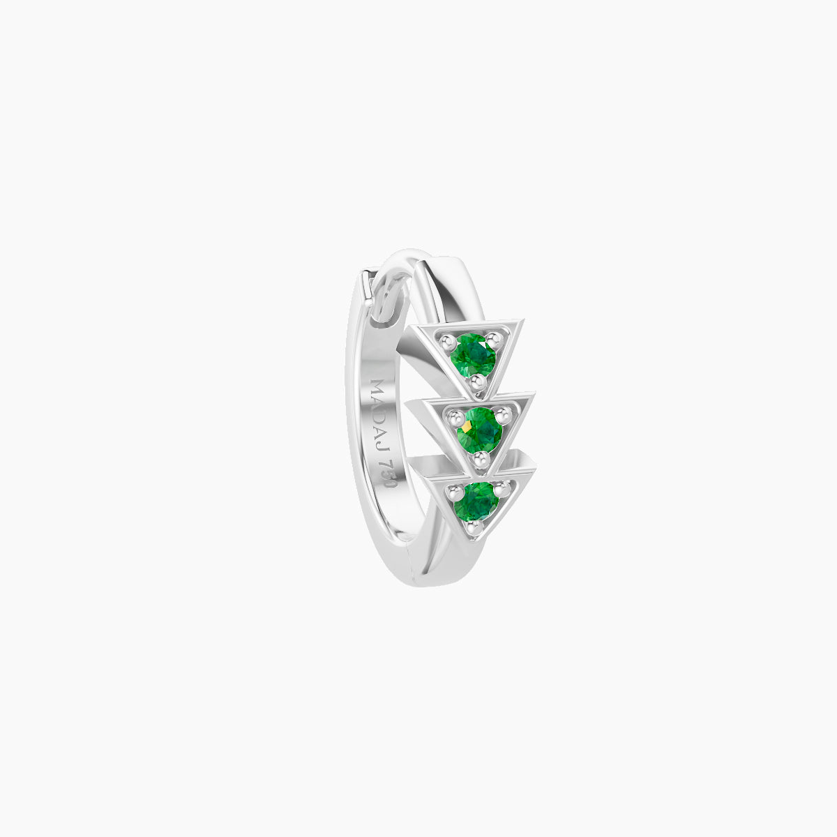 Cybele | 18k White Gold 6.5 mm Emerald Hoop Piercing