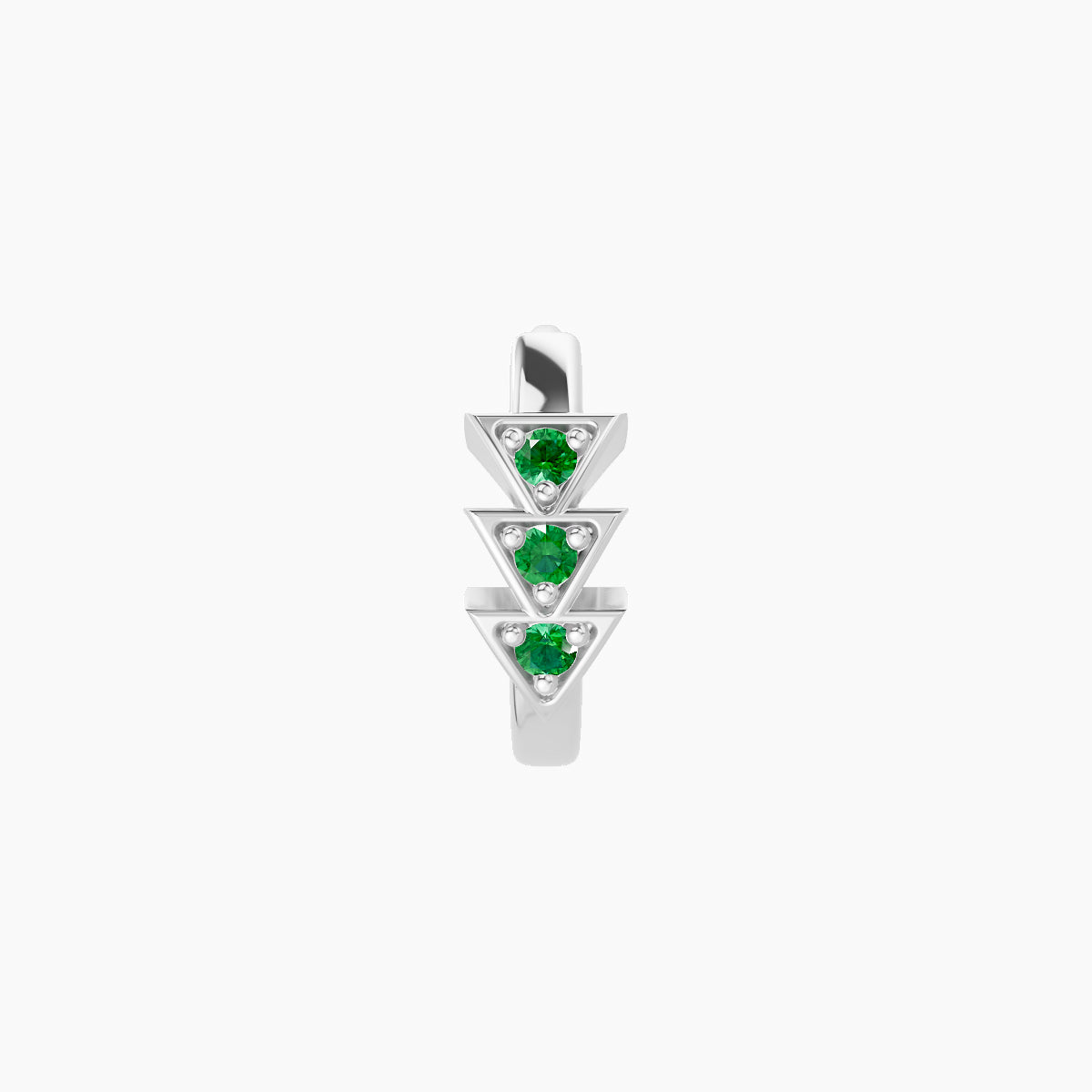 Cybele | 18k White Gold 6.5 mm Emerald Hoop Piercing