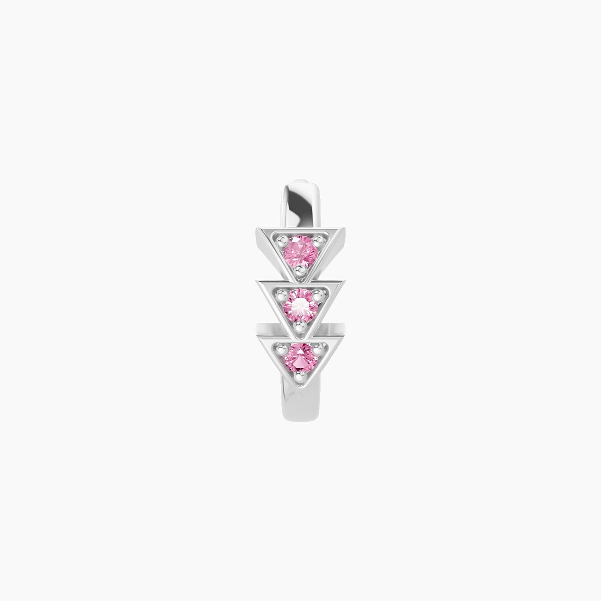 Cybele | 18k White Gold 6.5 mm Pink Sapphire Hoop Piercing