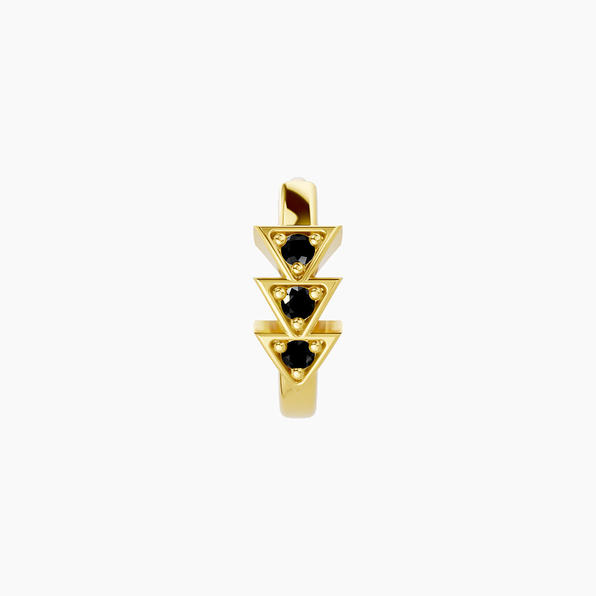 Cybele | 18k Yellow Gold 6.5 mm Black Diamond Hoop Piercing