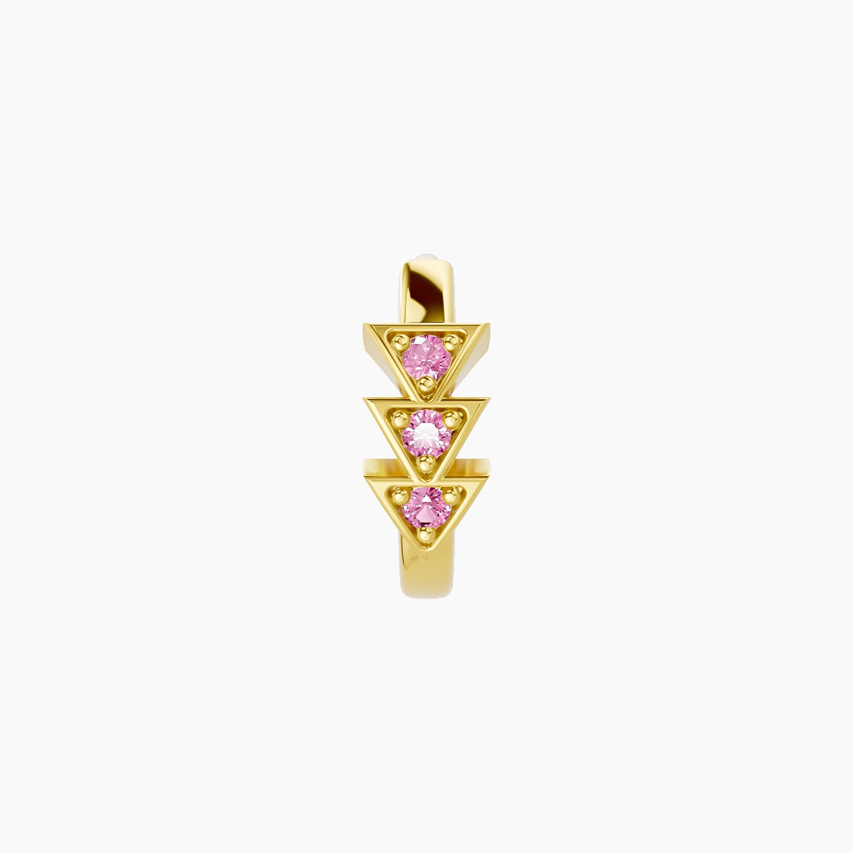 Cybele | 18k Yellow Gold 6.5 mm Pink Sapphire Hoop Piercing