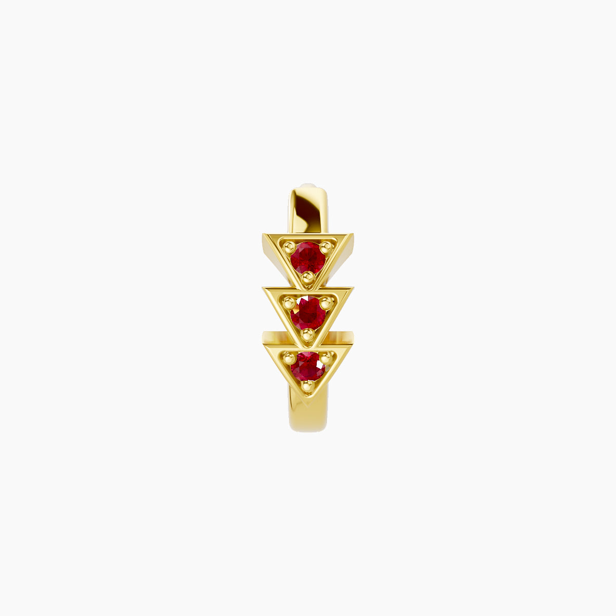 Cybele | 18k Yellow Gold 6.5 mm Ruby Hoop Piercing