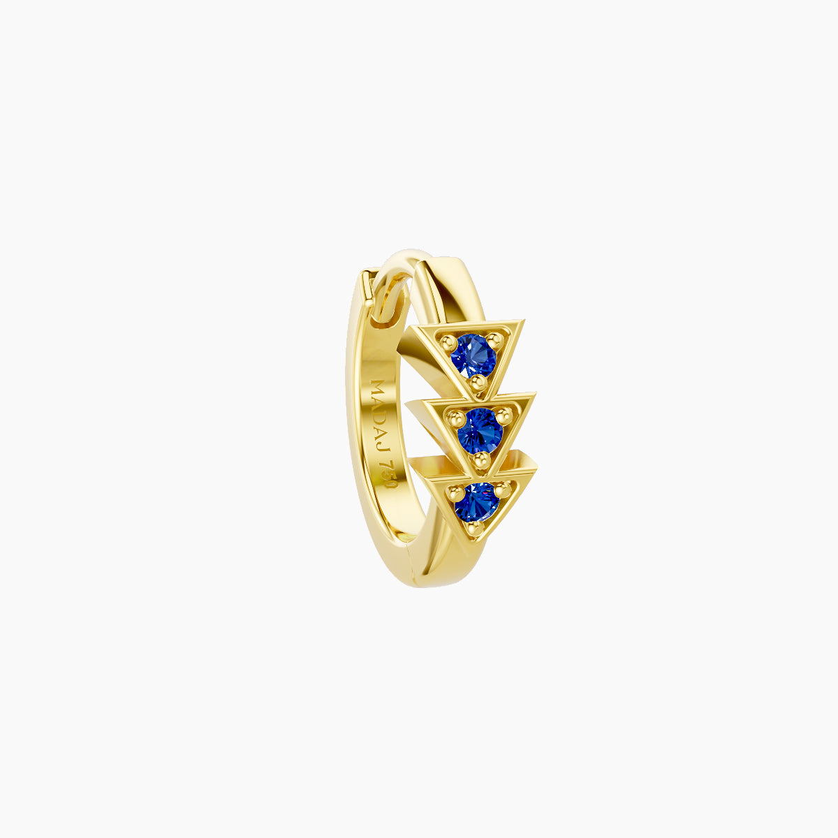 Cybele | 18k Yellow Gold 6.5 mm Sapphire Hoop Piercing