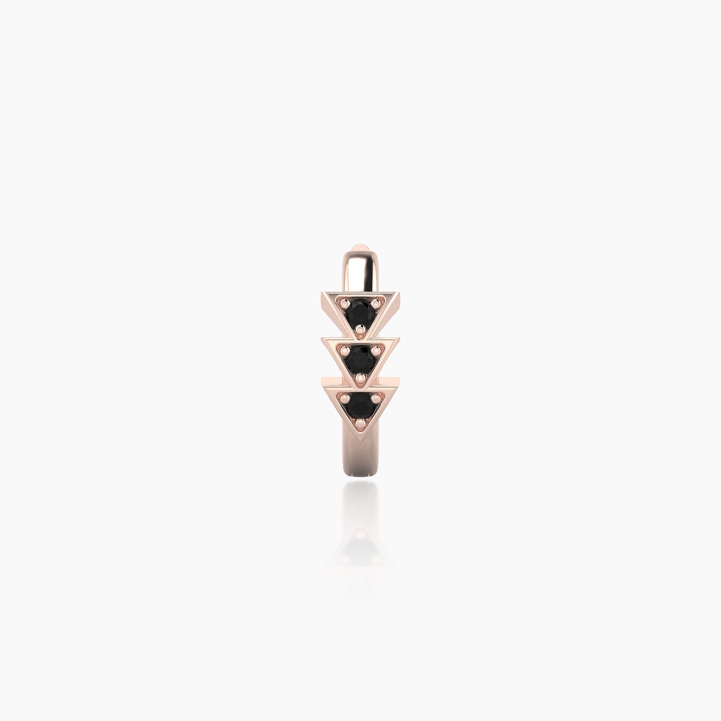 Cybele | 18k Rose Gold 6.5 mm Black Diamond Hoop Piercing