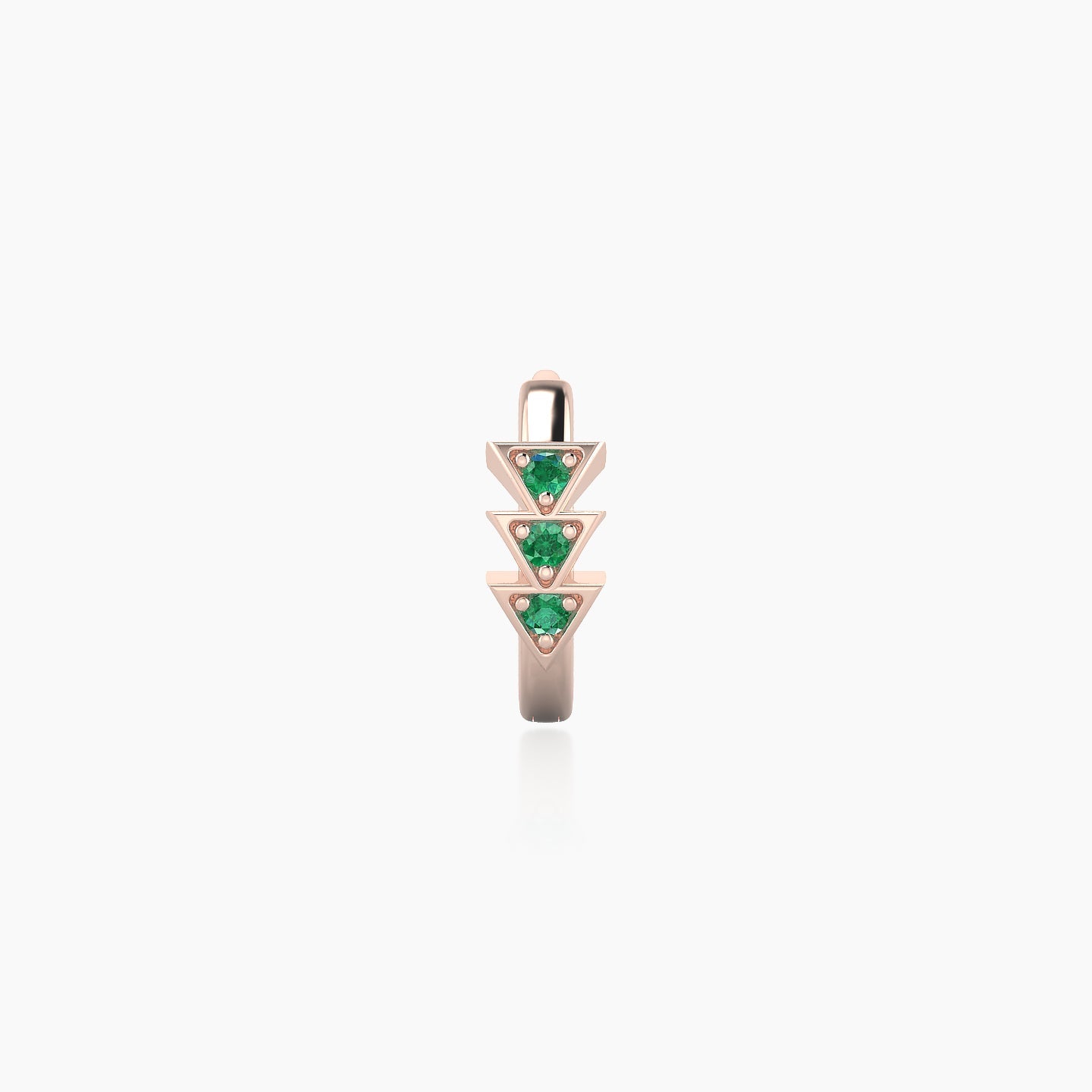 Cybele | 18k Rose Gold 6.5 mm Emerald Hoop Piercing