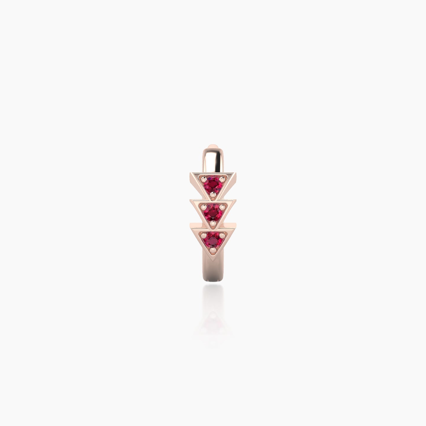 Cybele | 18k Rose Gold 6.5 mm Ruby Hoop Piercing