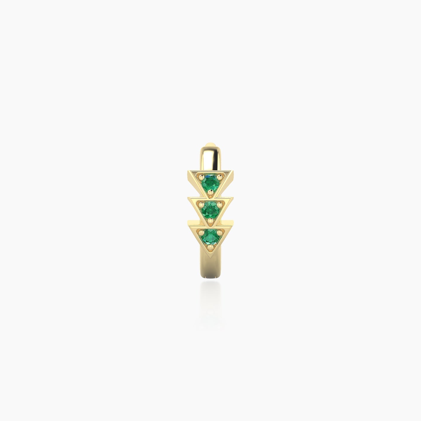 Cybele | 18k Yellow Gold 6.5 mm Emerald Hoop Piercing