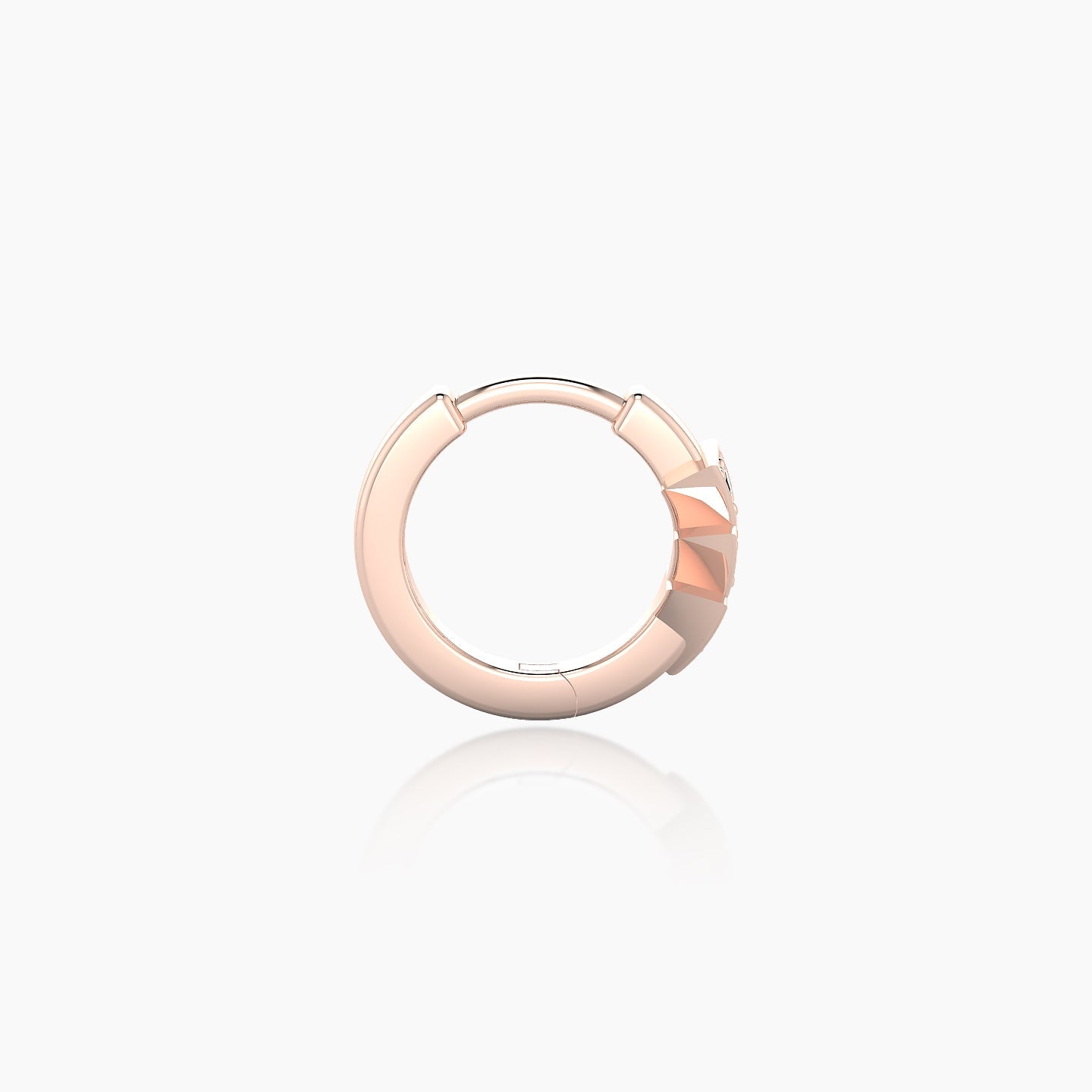 Cybele | 18k Rose Gold 6.5 mm Black Diamond Hoop Piercing