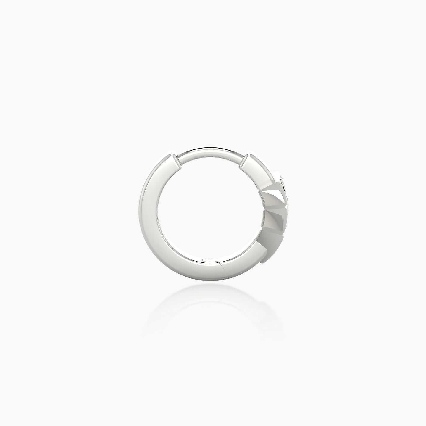 Cybele | 18k White Gold 6.5 mm Black Diamond Hoop Piercing