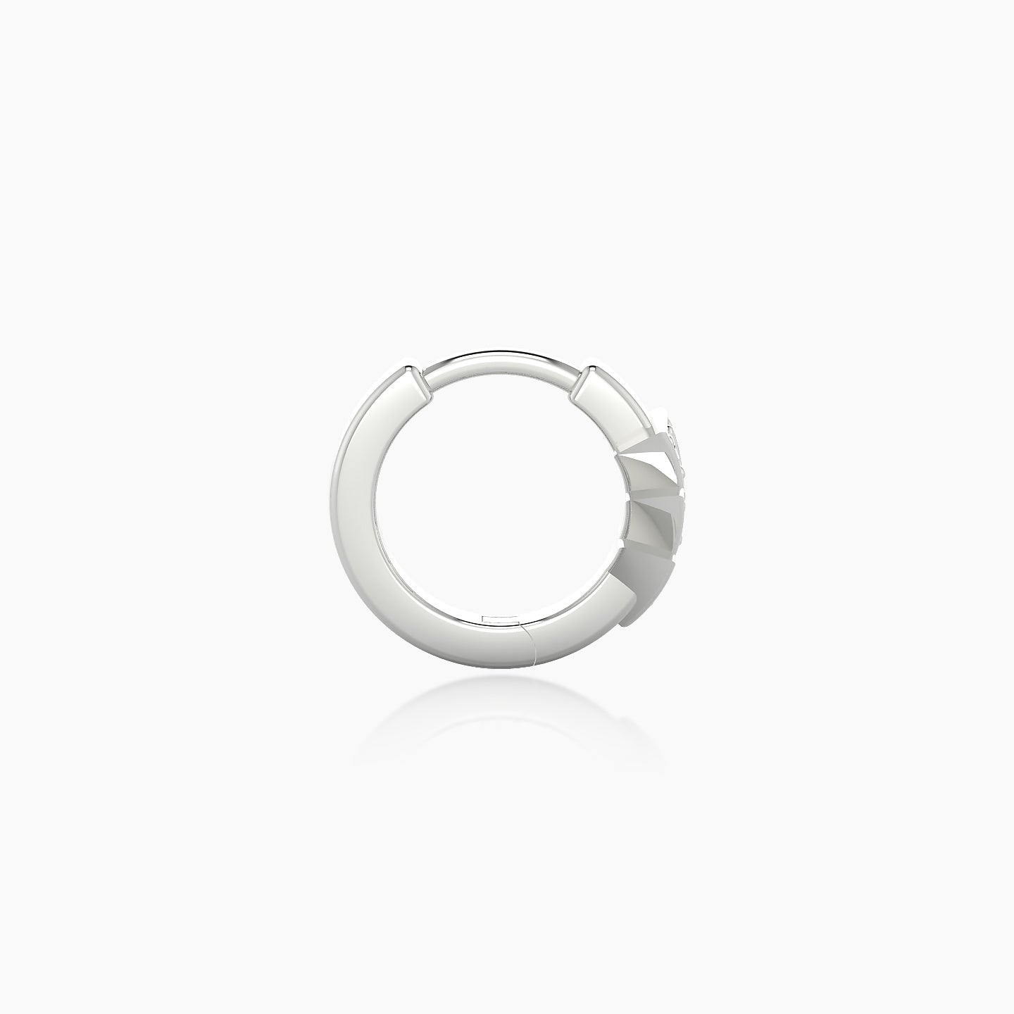 Cybele | 18k White Gold 6.5 mm Diamond Hoop Piercing