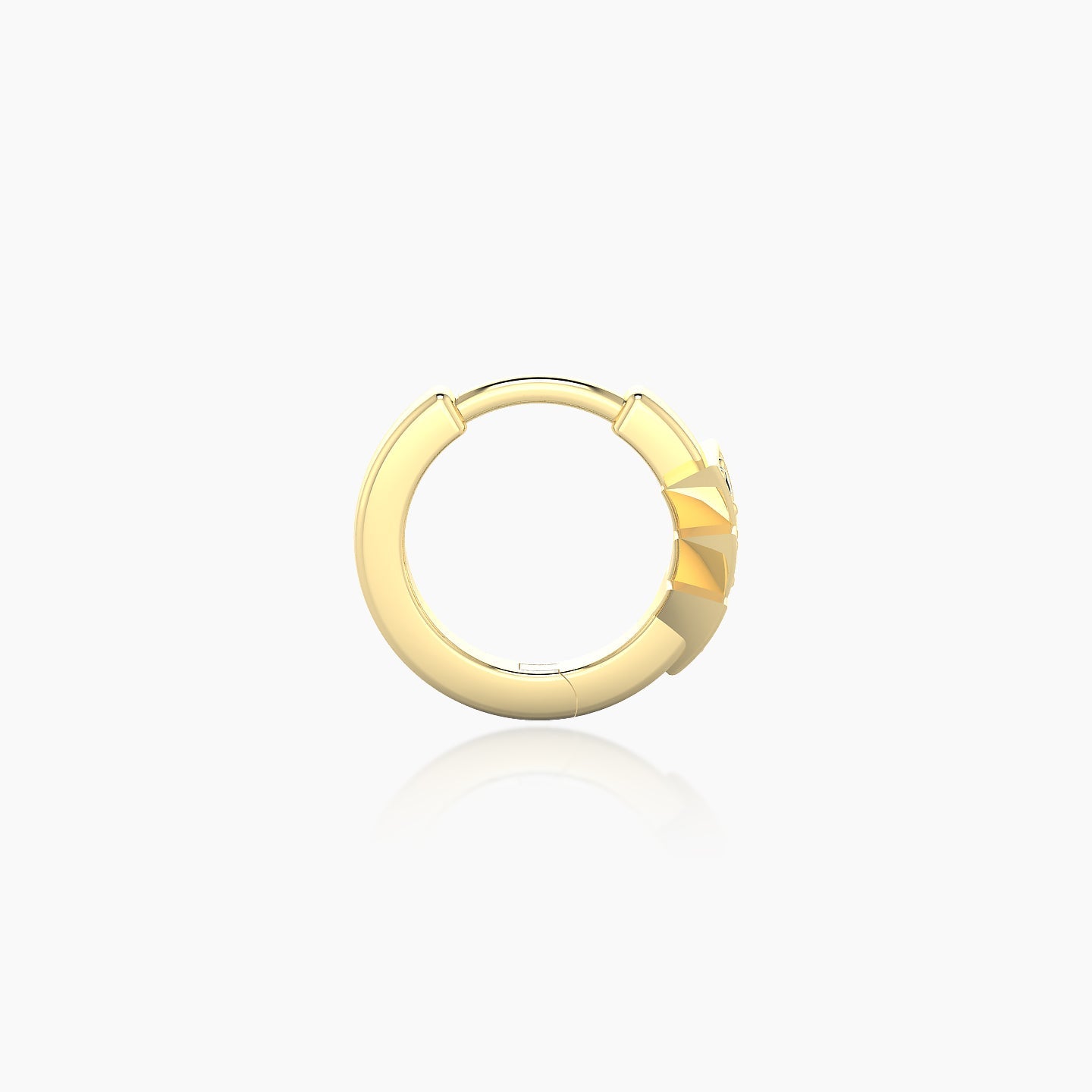 Cybele | 18k Yellow Gold 6.5 mm Black Diamond Hoop Piercing