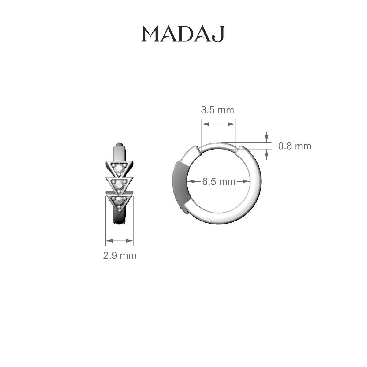 Cybele | 18k Rose Gold 6.5 mm Sapphire Hoop Piercing