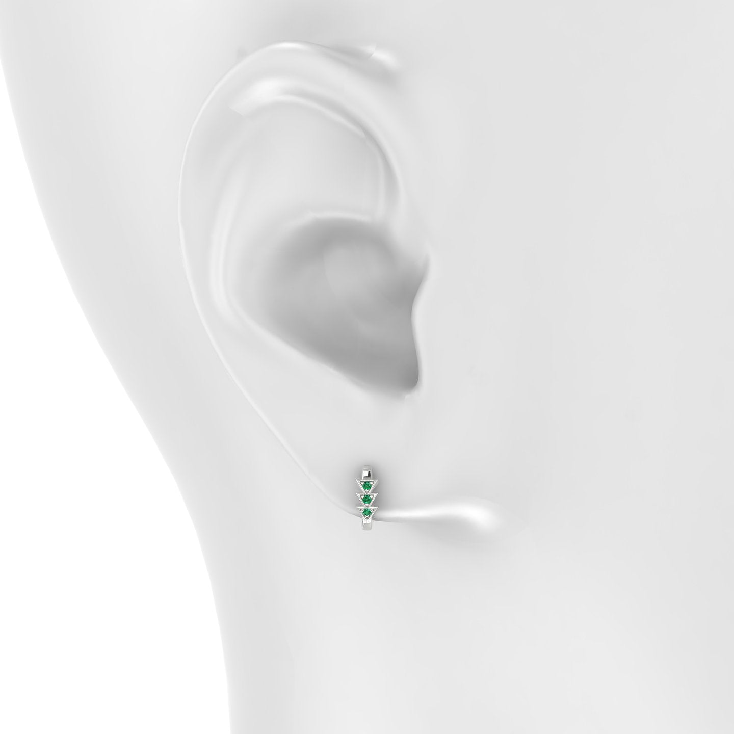 Cybele | 18k White Gold 6.5 mm Emerald Hoop Piercing