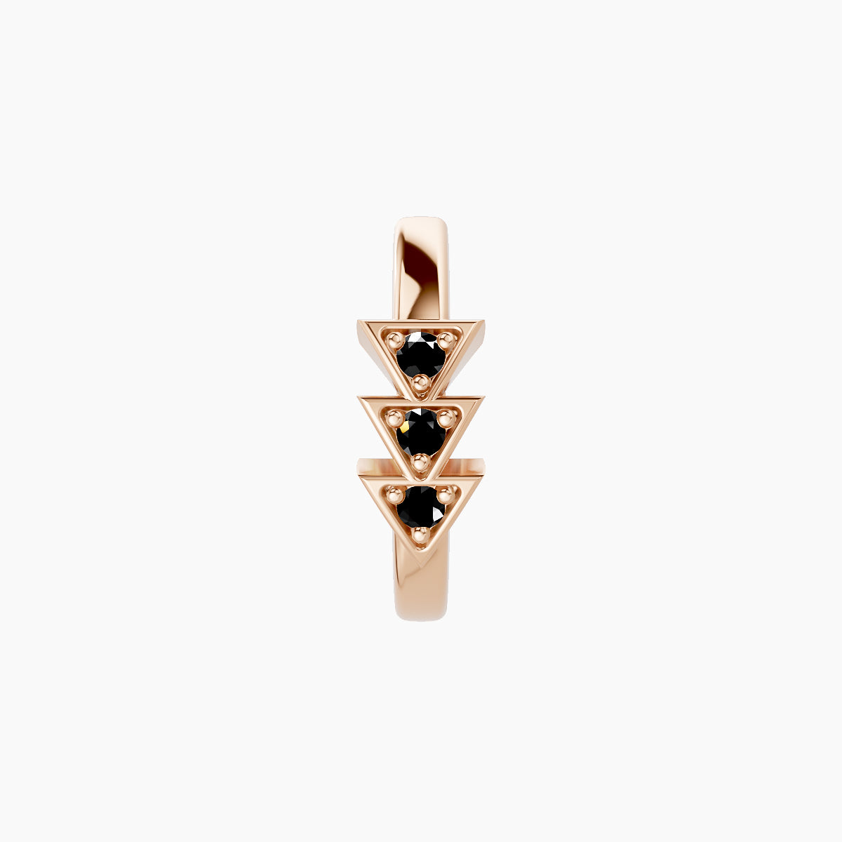 Cybele | 18k Rose Gold 8 mm Black Diamond Hoop Piercing