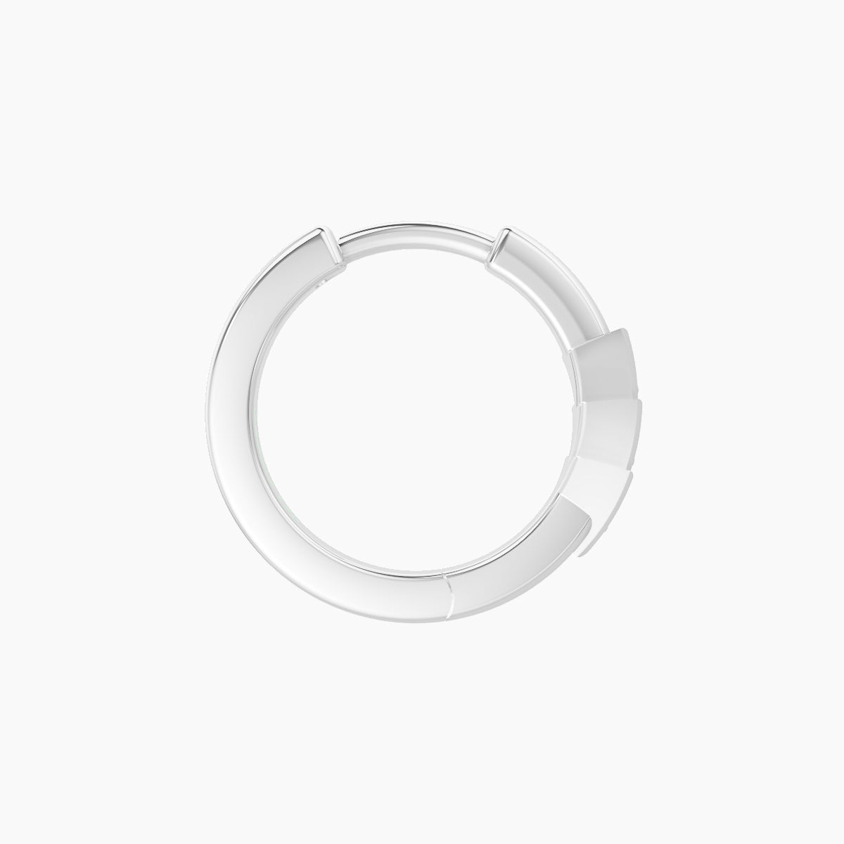 Cybele | 18k White Gold 8 mm Black Diamond Hoop Piercing