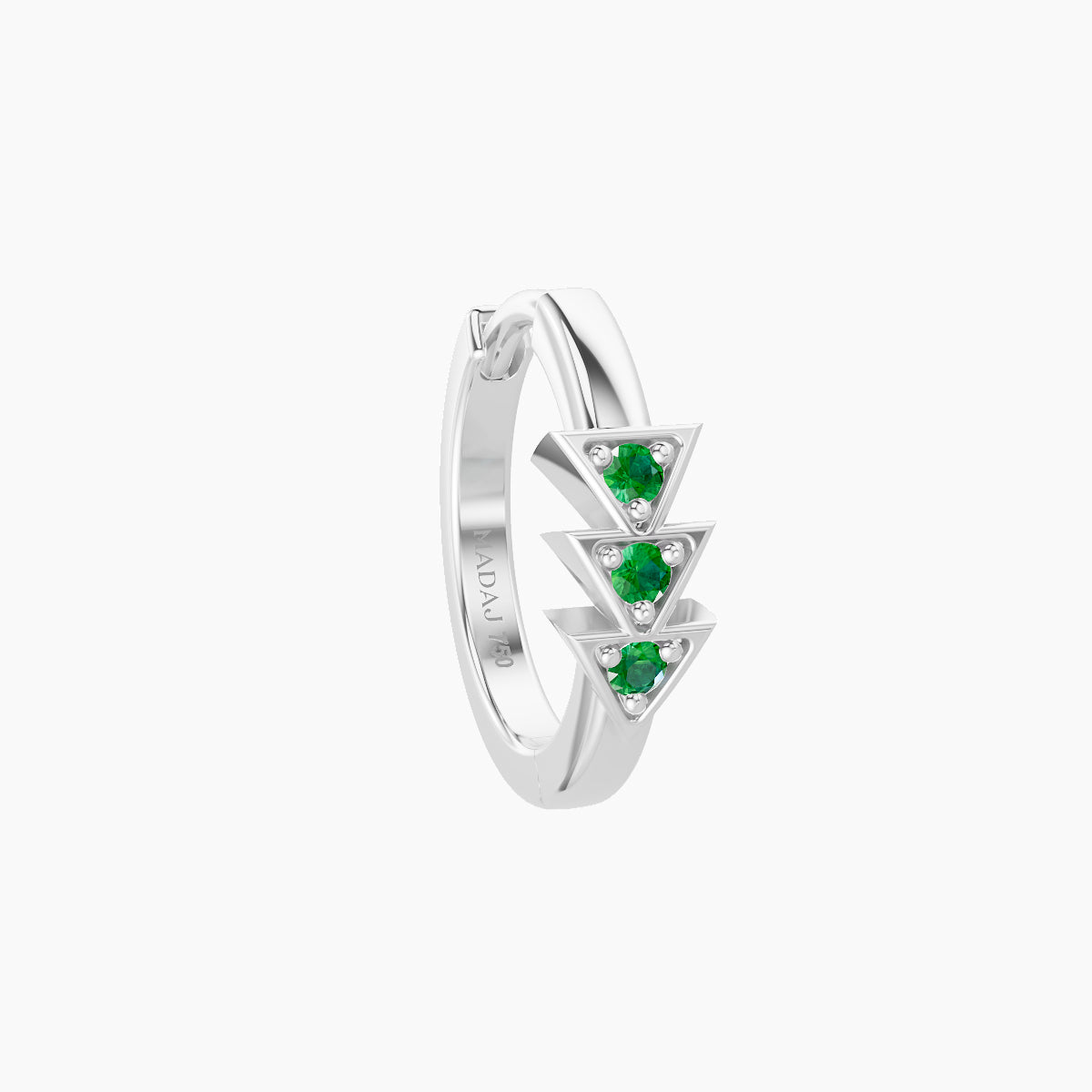 Cybele | 18k White Gold 8 mm Emerald Hoop Piercing