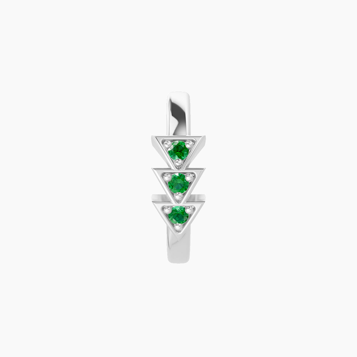 Cybele | 18k White Gold 8 mm Emerald Hoop Piercing