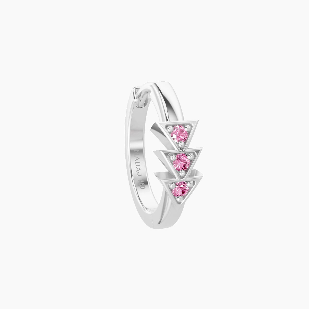 Cybele | 18k White Gold 8 mm Pink Sapphire Hoop Piercing