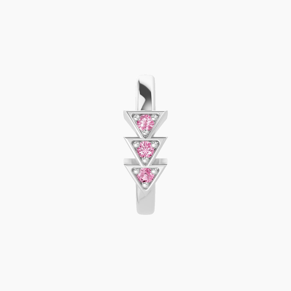 Cybele | 18k White Gold 8 mm Pink Sapphire Hoop Piercing