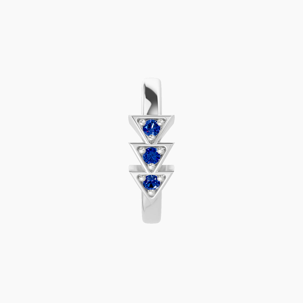 Cybele | 18k White Gold 8 mm Sapphire Hoop Piercing