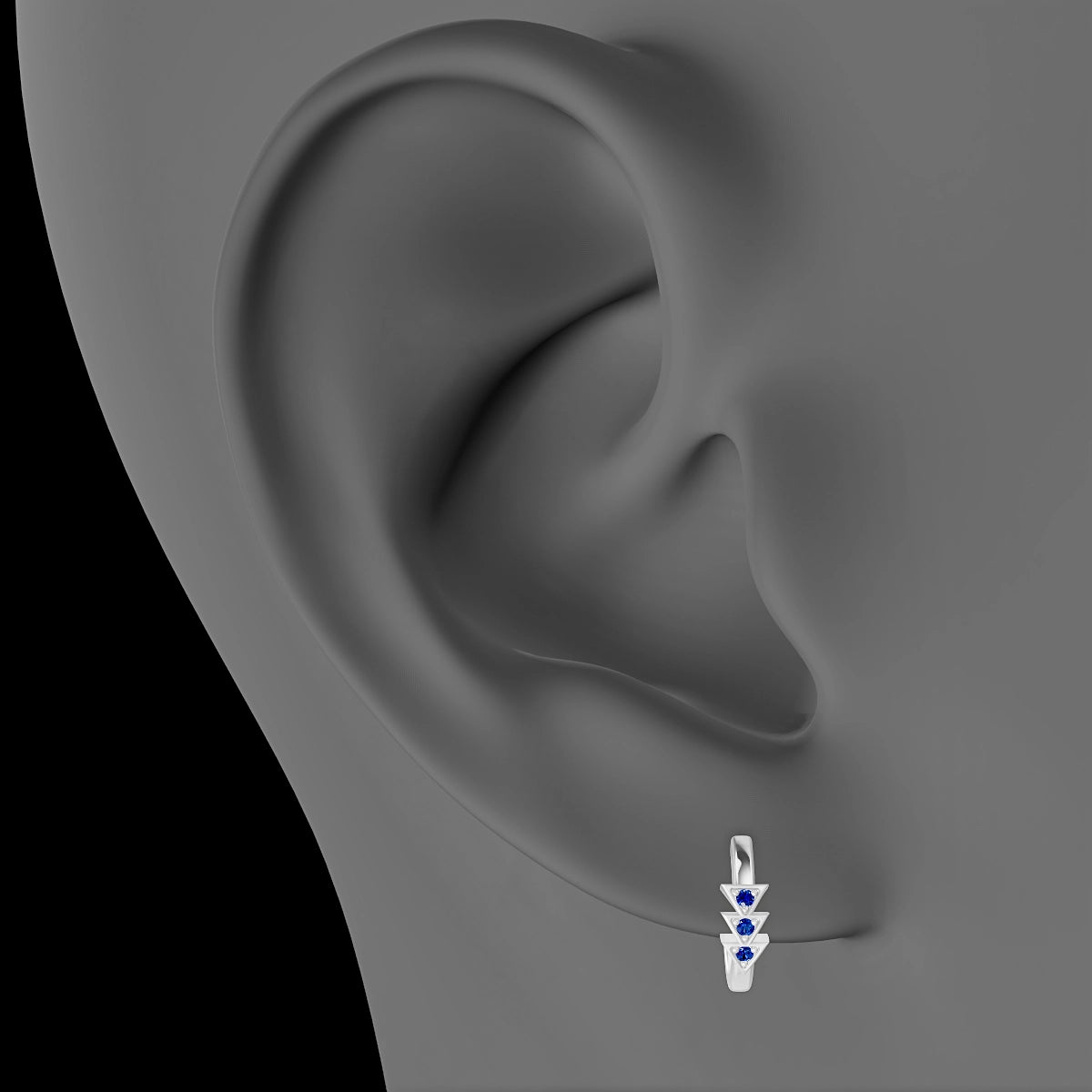 Cybele | 18k White Gold 8 mm Sapphire Hoop Piercing