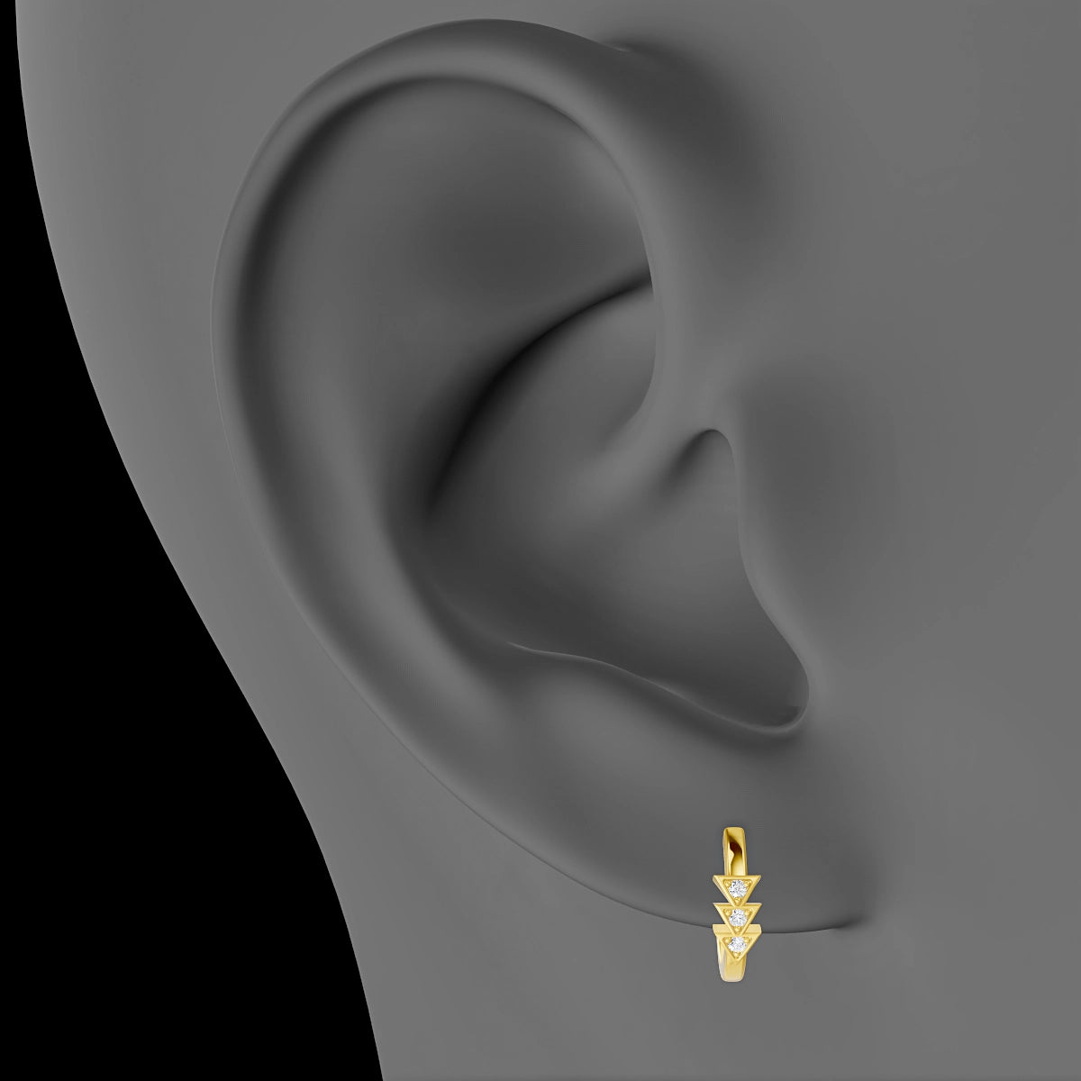 Cybele | 18k Yellow Gold 8 mm Diamond Hoop Piercing