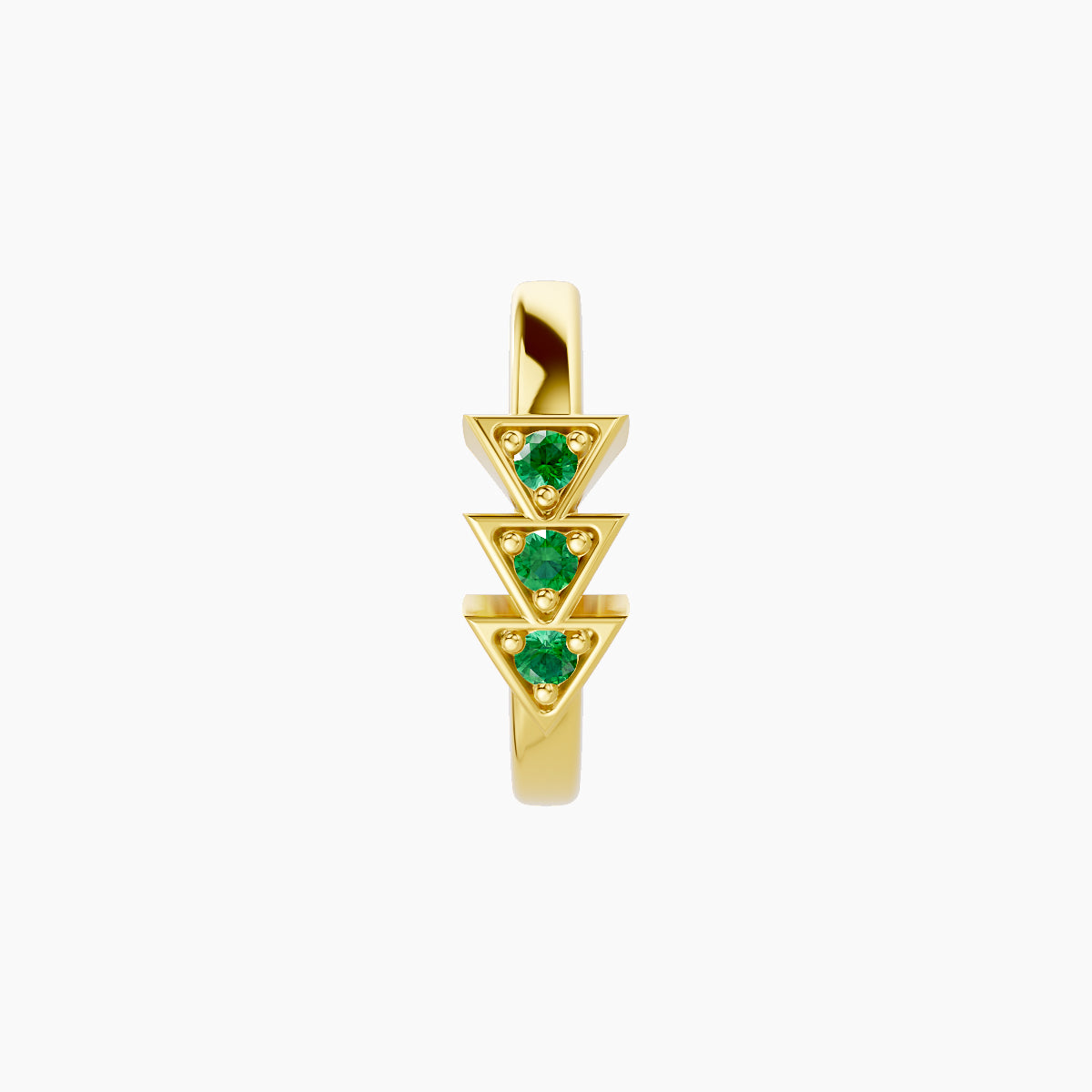 Cybele | 18k Yellow Gold 8 mm Emerald Hoop Piercing