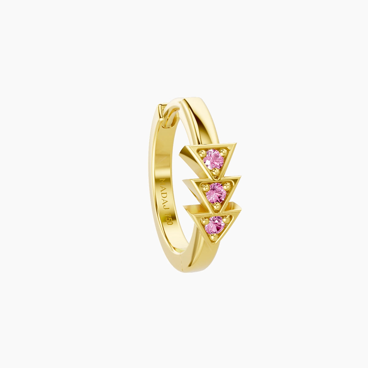 Cybele | 18k Yellow Gold 8 mm Pink Sapphire Hoop Piercing
