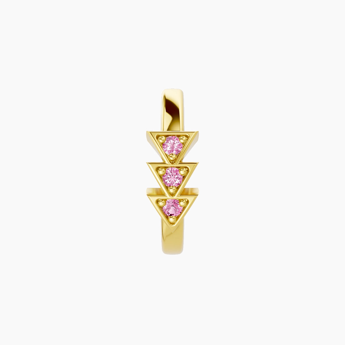 Cybele | 18k Yellow Gold 8 mm Pink Sapphire Hoop Piercing