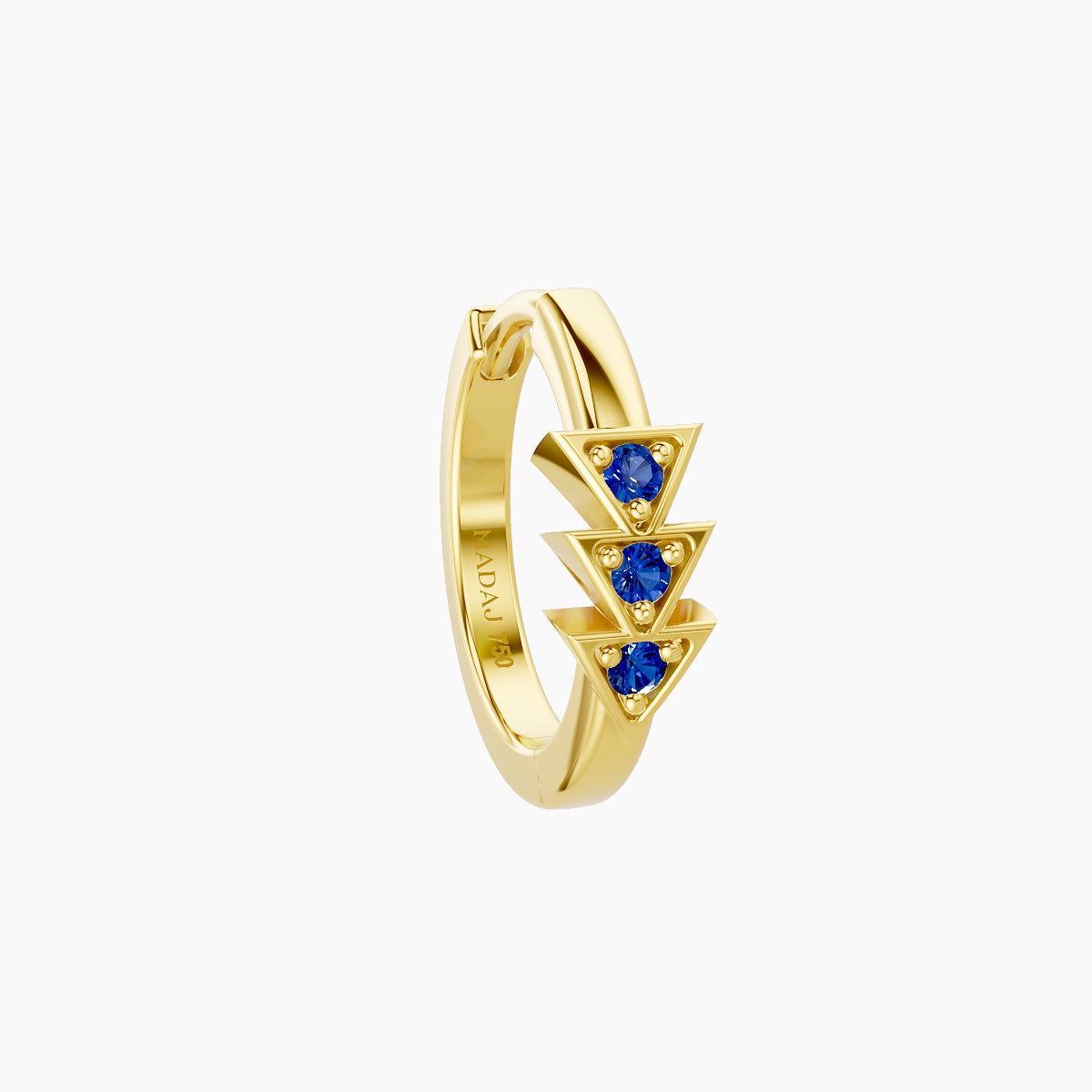 Cybele | 18k Yellow Gold 8 mm Sapphire Hoop Piercing