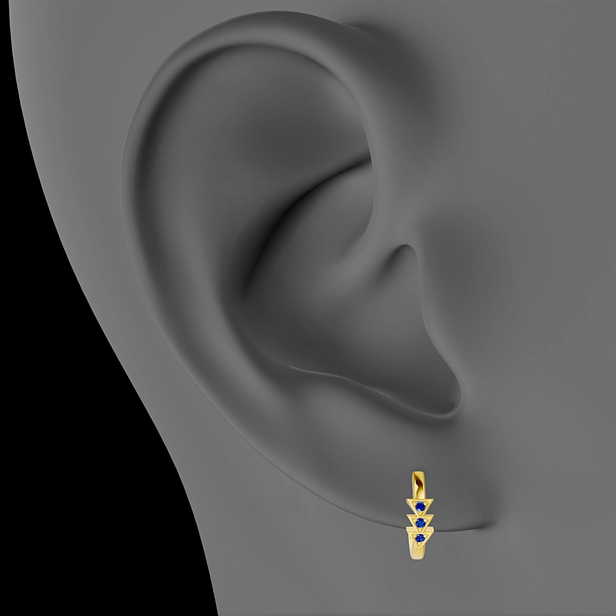 Cybele | 18k Yellow Gold 8 mm Sapphire Hoop Piercing