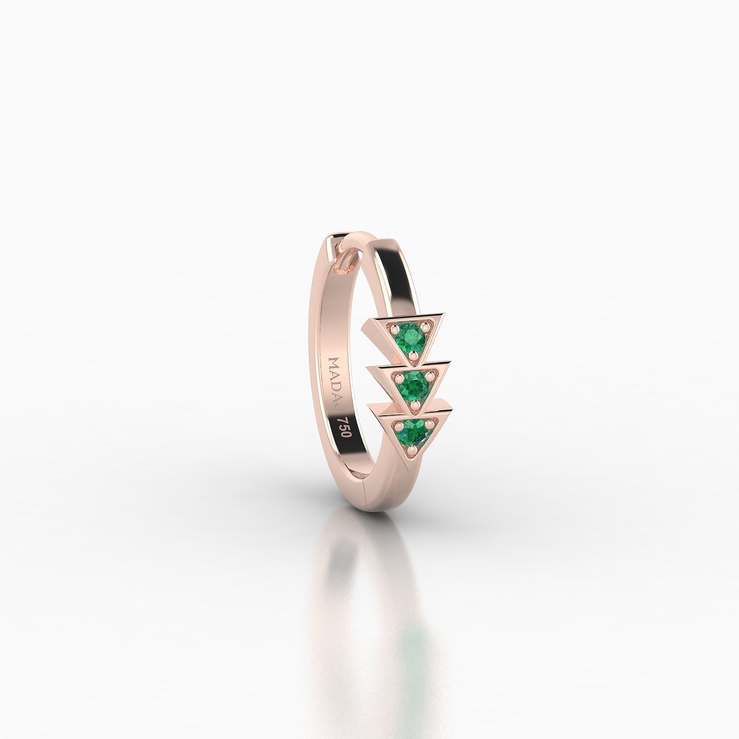 Cybele | 18k Rose Gold 8 mm Emerald Hoop Piercing