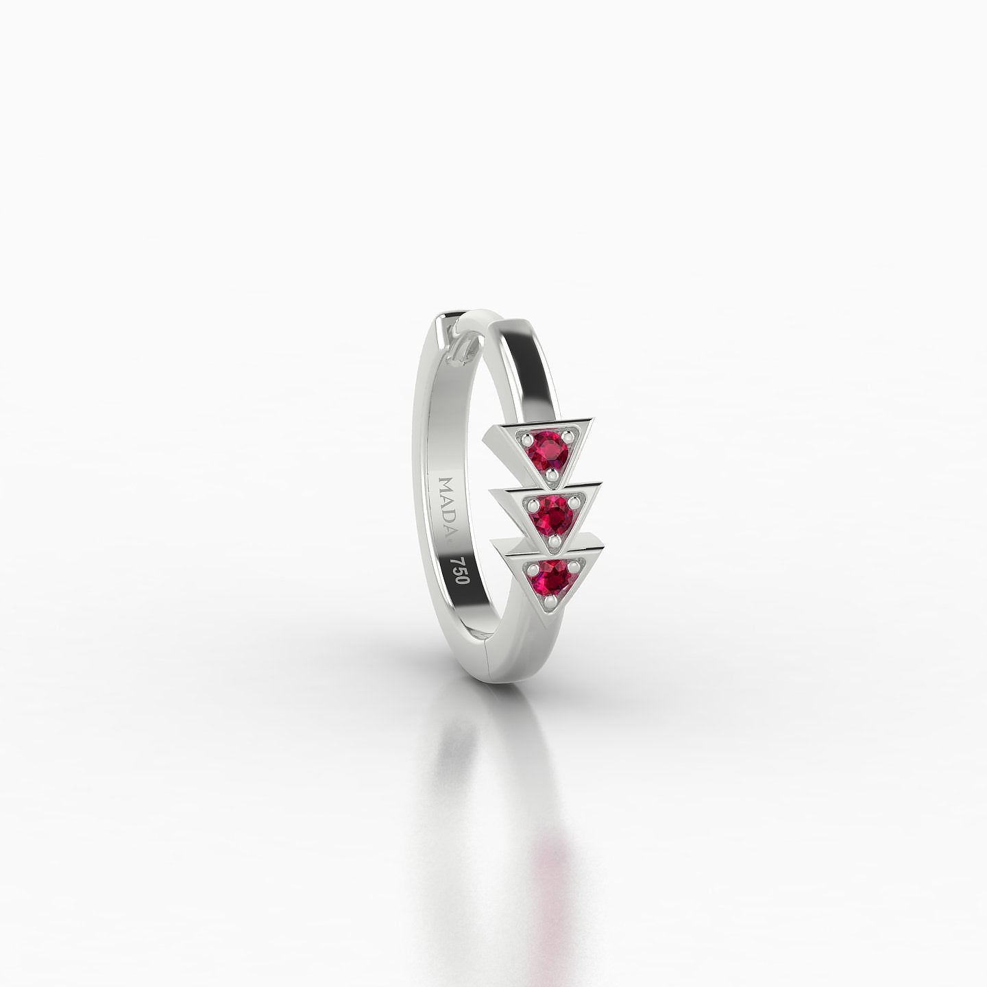 Cybele | 18k White Gold 8 mm Ruby Hoop Piercing