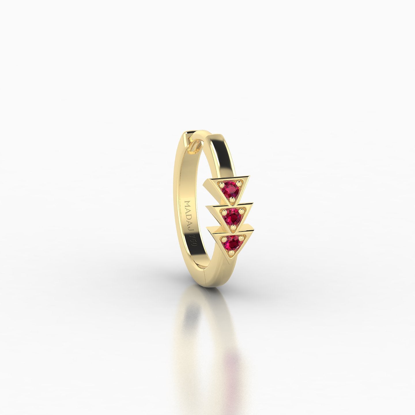 Cybele | 18k Yellow Gold 8 mm Ruby Hoop Piercing