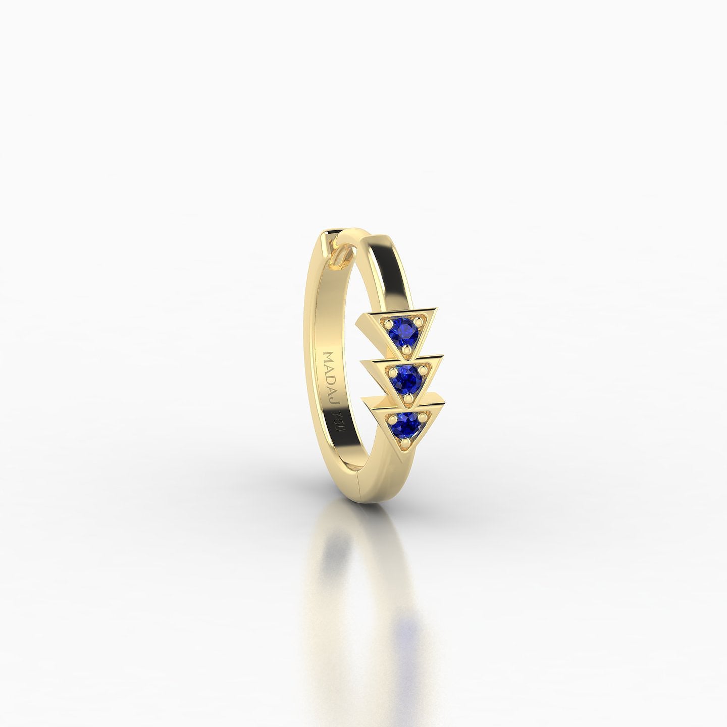 Cybele | 18k Yellow Gold 8 mm Sapphire Hoop Piercing