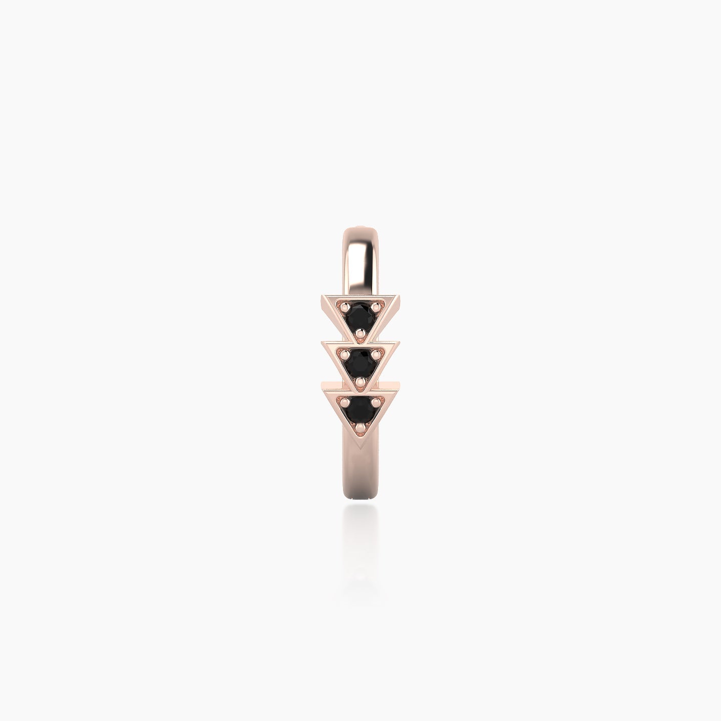 Cybele | 18k Rose Gold 8 mm Black Diamond Hoop Piercing