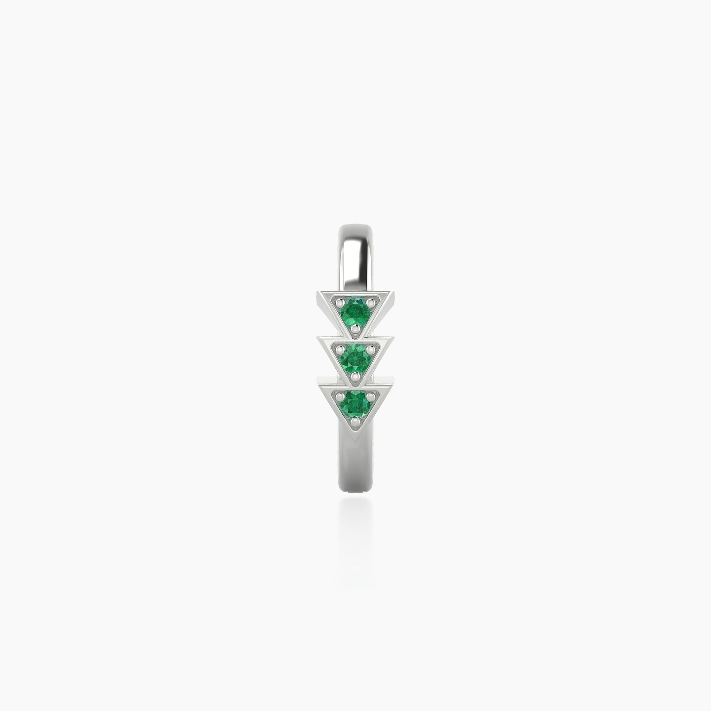 Cybele | 18k White Gold 8 mm Emerald Hoop Piercing