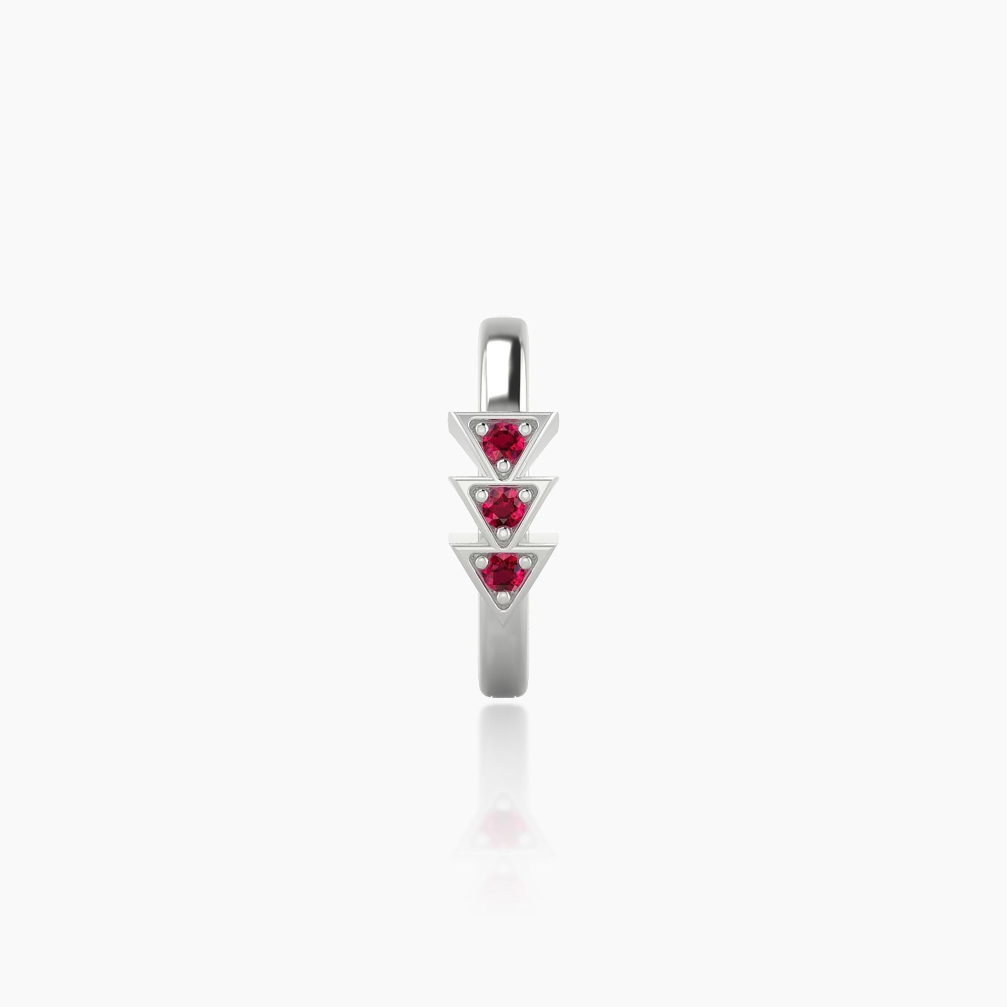 Cybele | 18k White Gold 8 mm Ruby Hoop Piercing