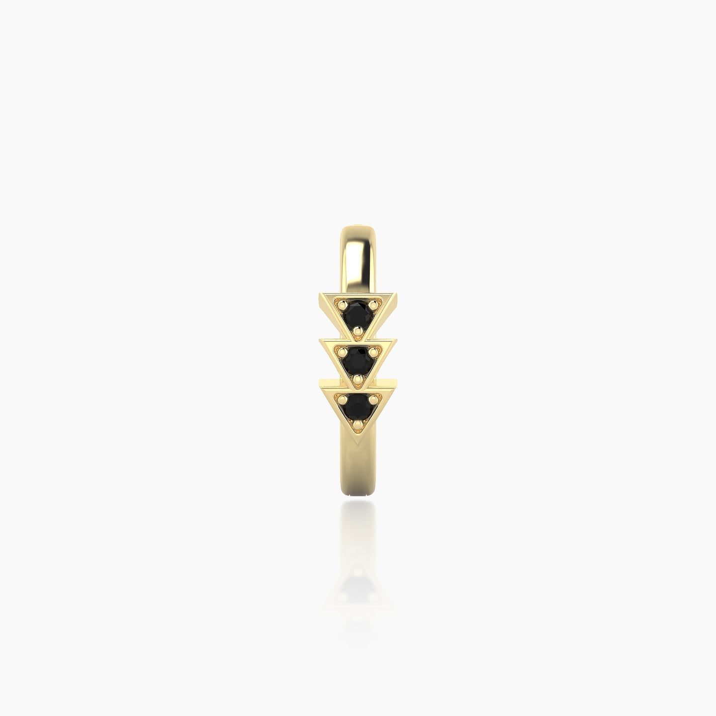 Cybele | 18k Yellow Gold 8 mm Black Diamond Hoop Piercing