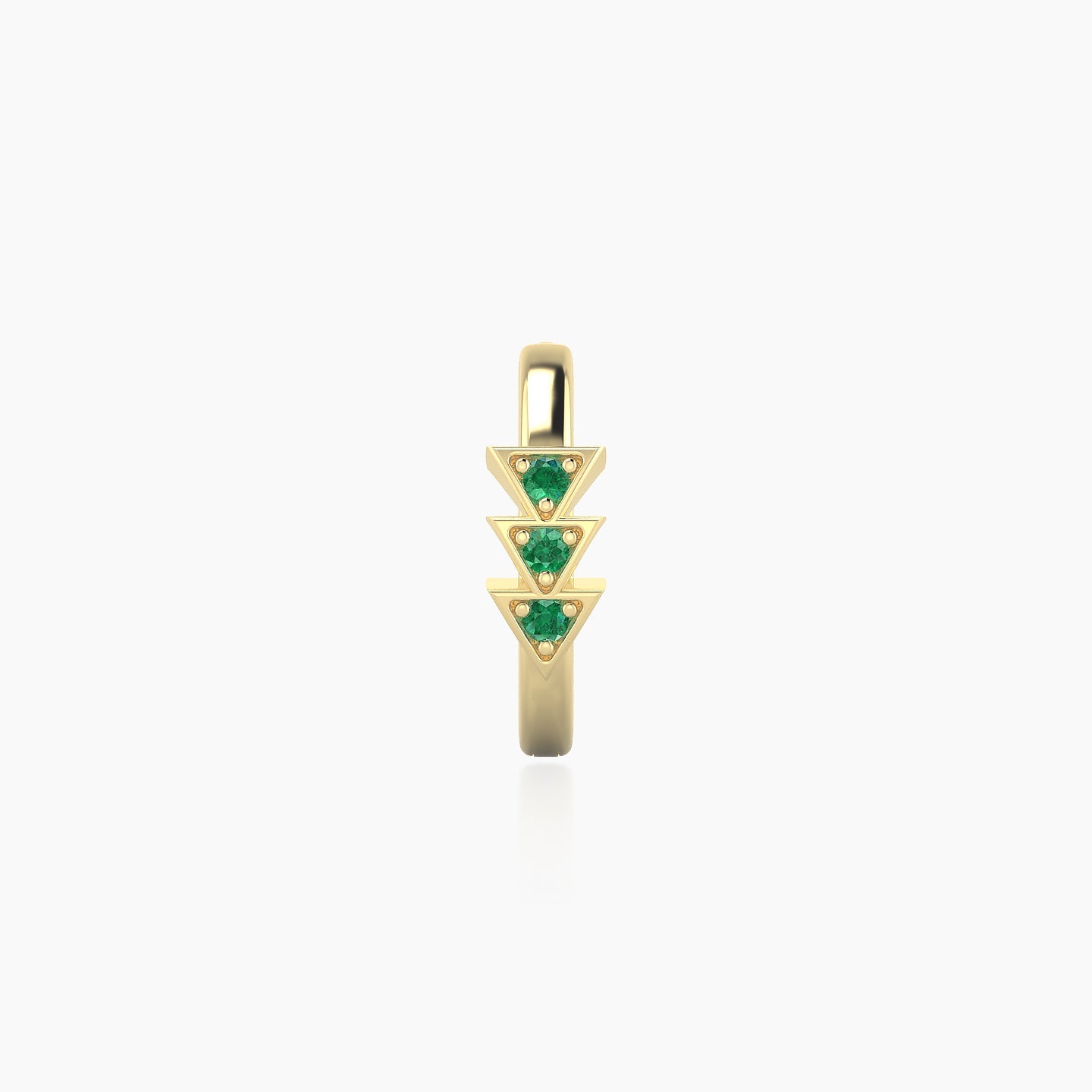 Cybele | 18k Yellow Gold 8 mm Emerald Hoop Piercing