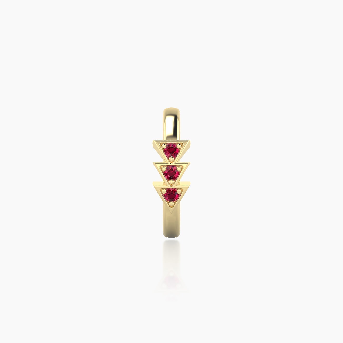 Cybele | 18k Yellow Gold 8 mm Ruby Hoop Piercing