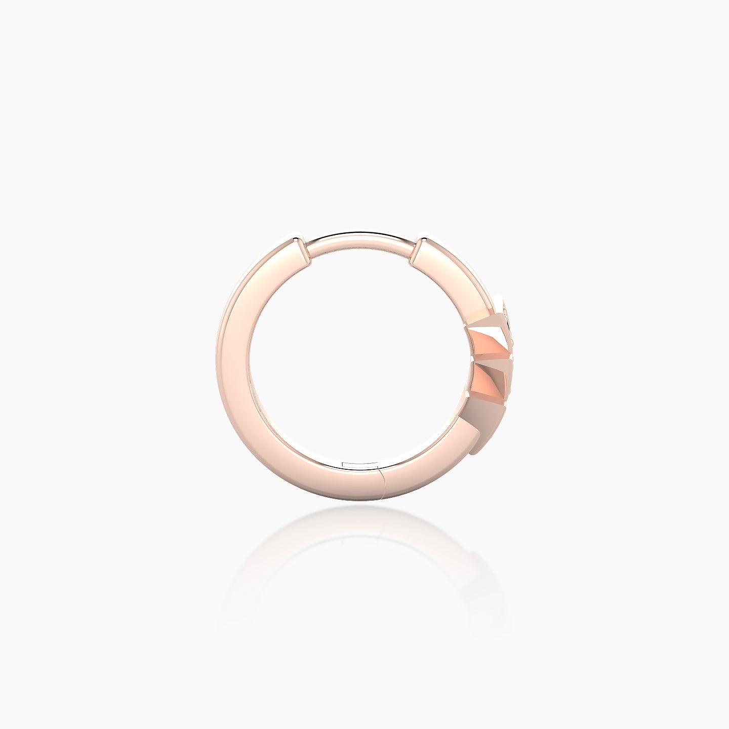 Cybele | 18k Rose Gold 8 mm Black Diamond Hoop Piercing