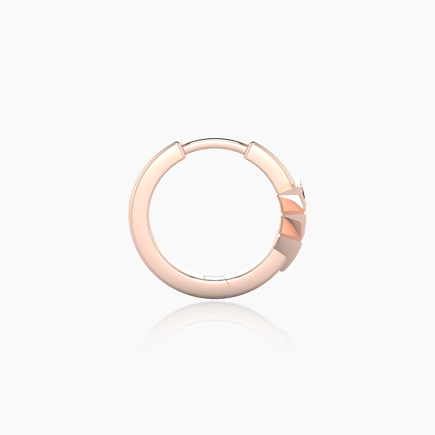 Cybele | 18k Rose Gold 8 mm Ruby Hoop Piercing