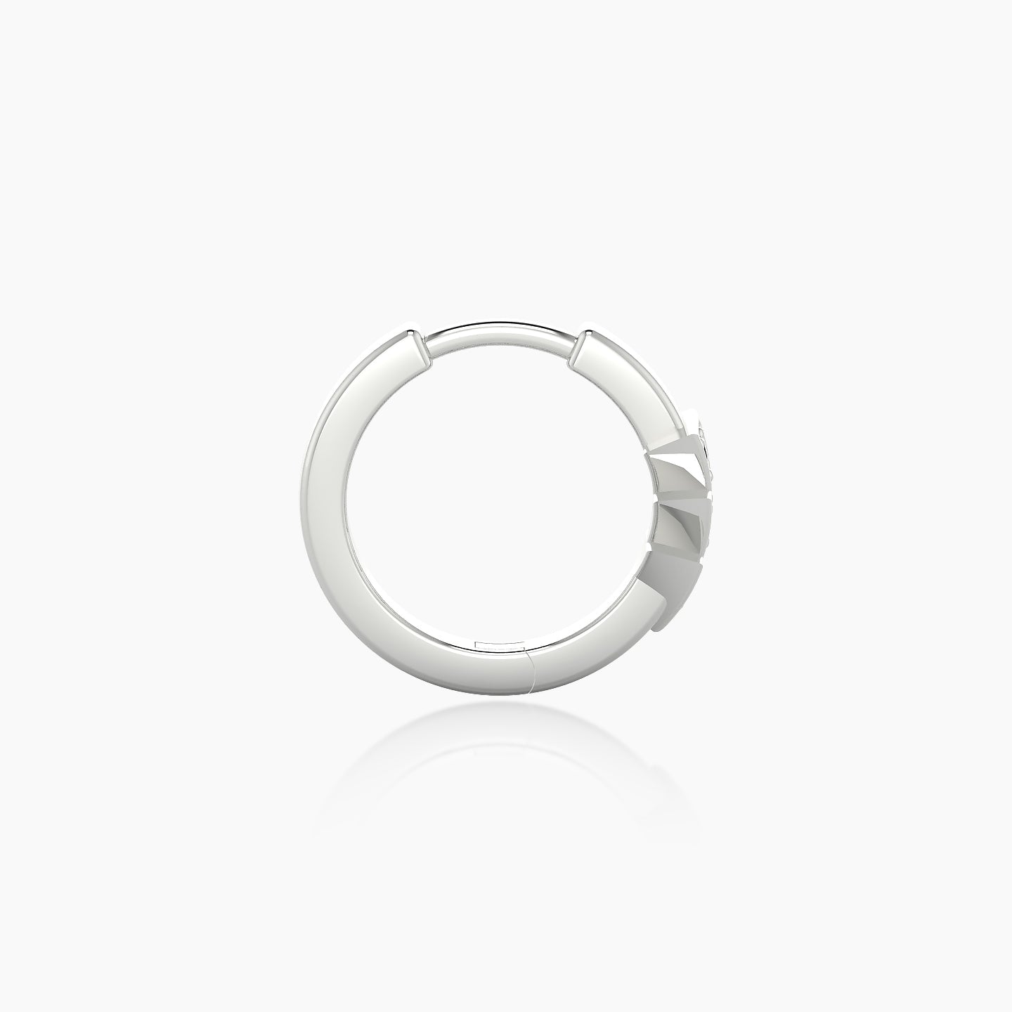 Cybele | 18k White Gold 8 mm Black Diamond Hoop Piercing