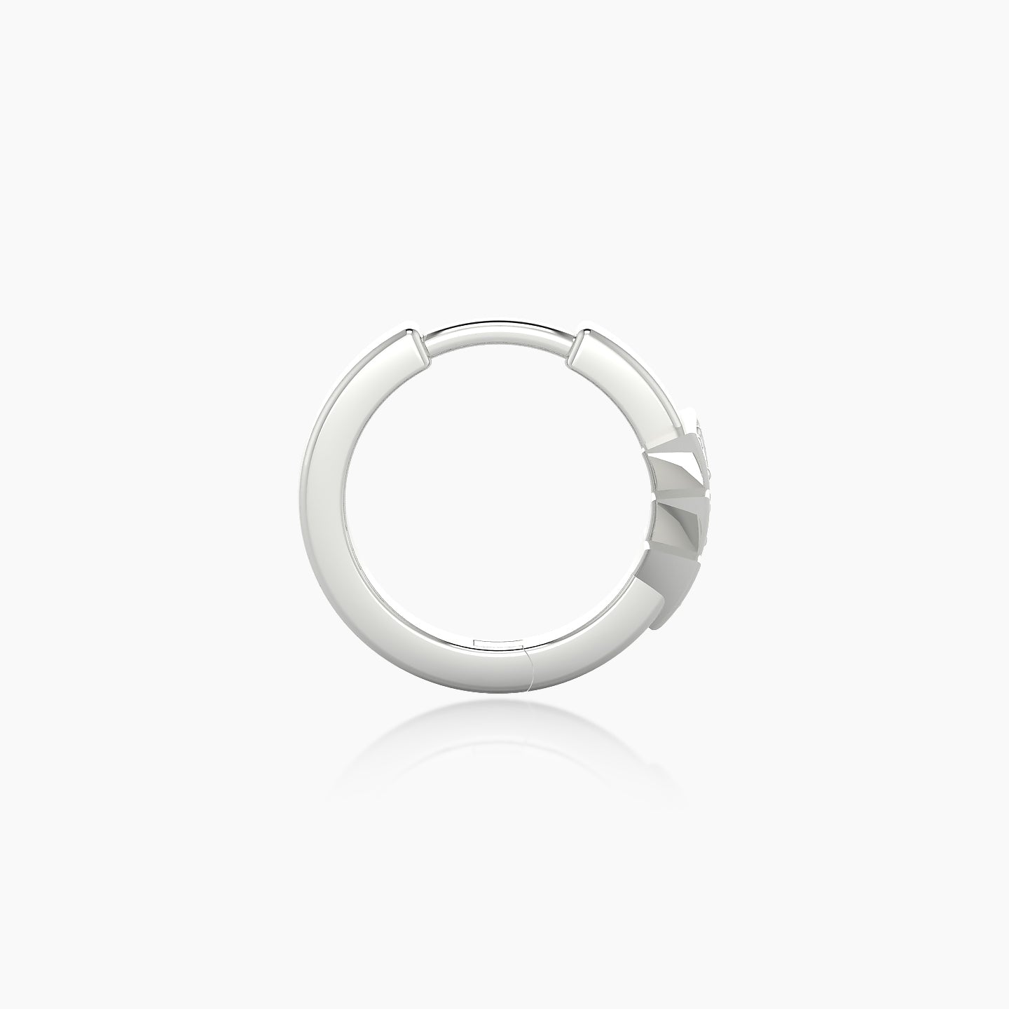 Cybele | 18k White Gold 8 mm Diamond Hoop Piercing