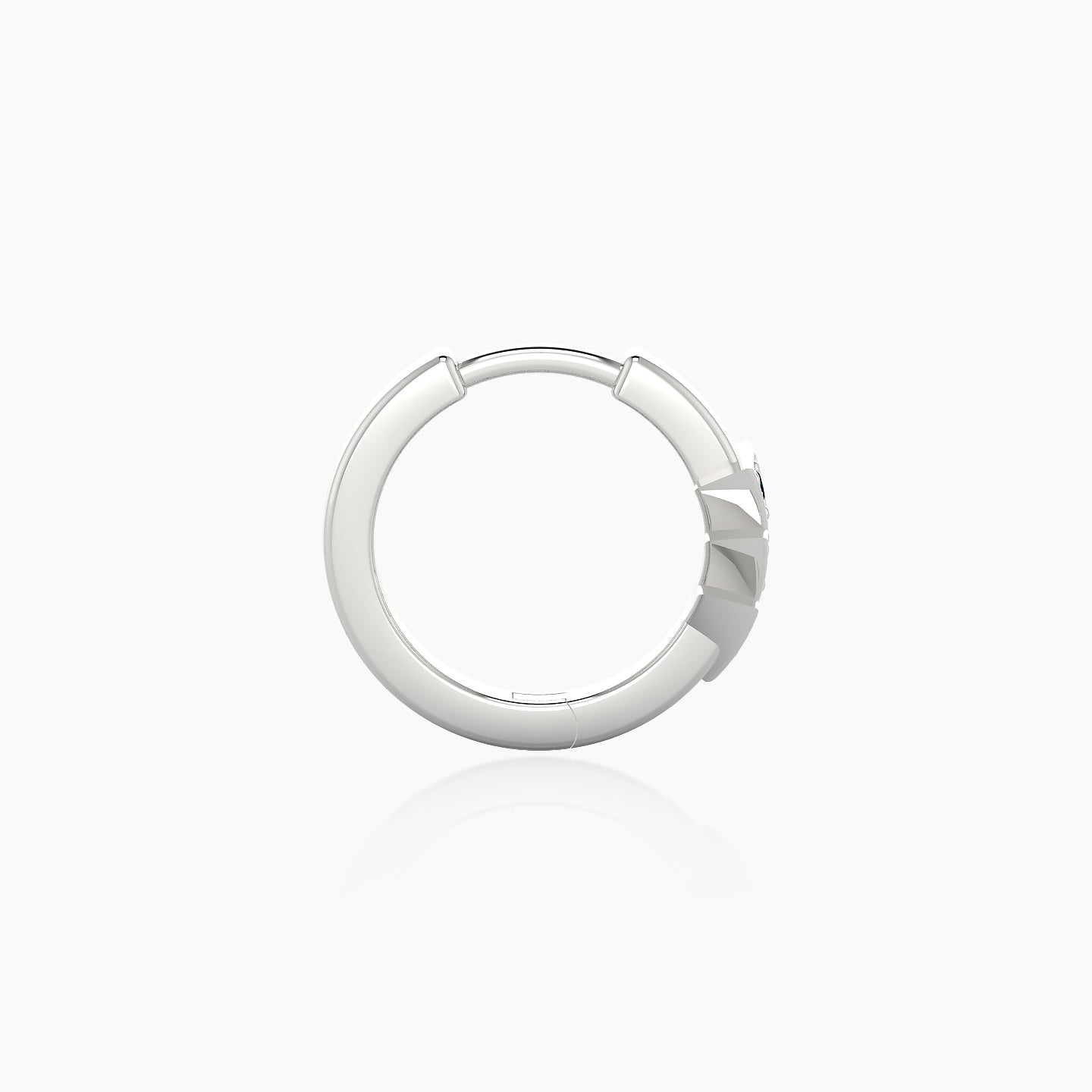 Cybele | 18k White Gold 8 mm Emerald Hoop Piercing