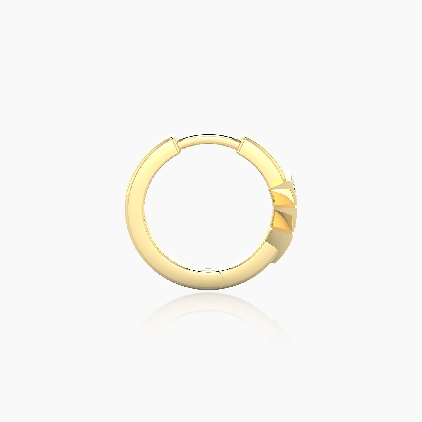 Cybele | 18k Yellow Gold 8 mm Black Diamond Hoop Piercing