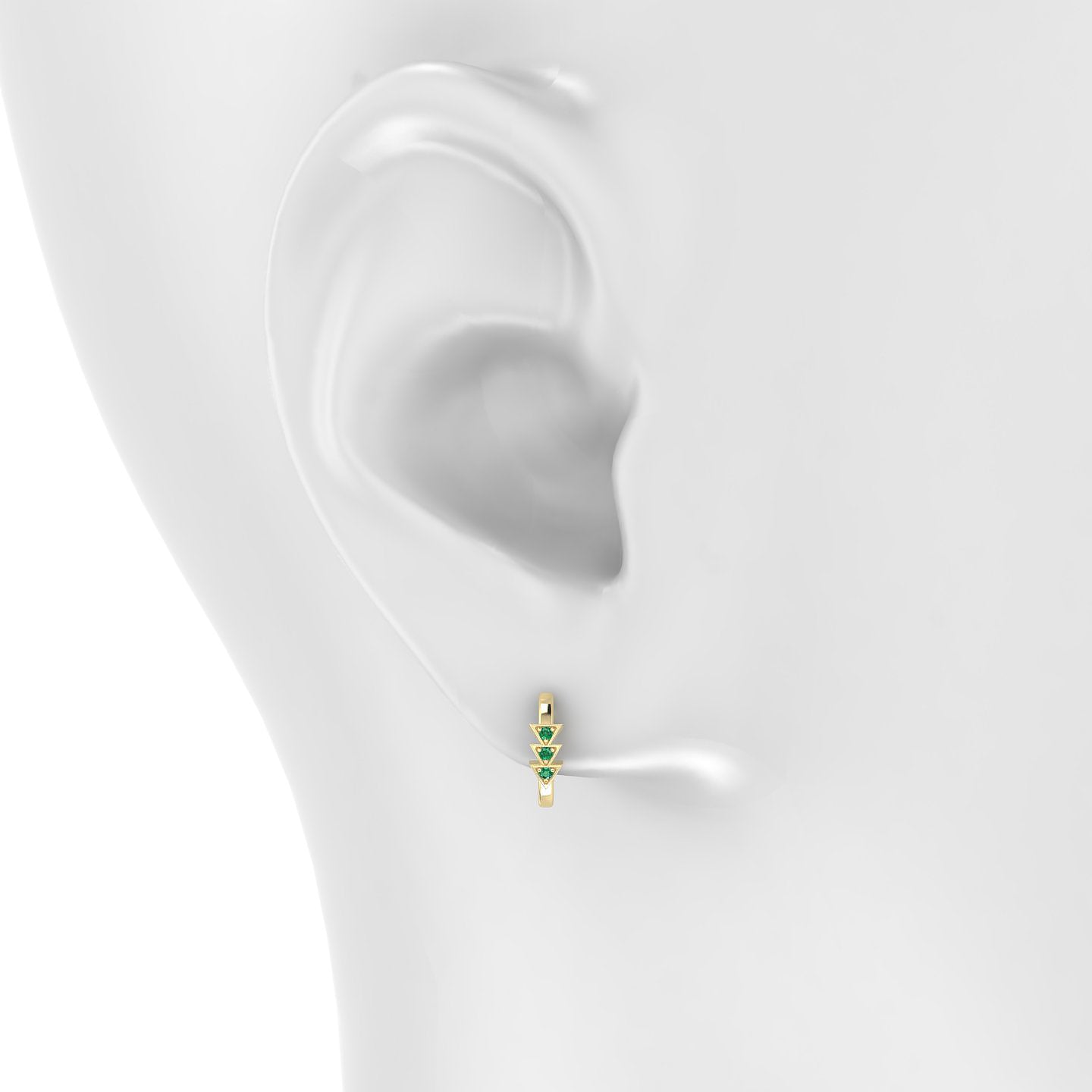 Cybele | 18k Yellow Gold 8 mm Emerald Hoop Piercing