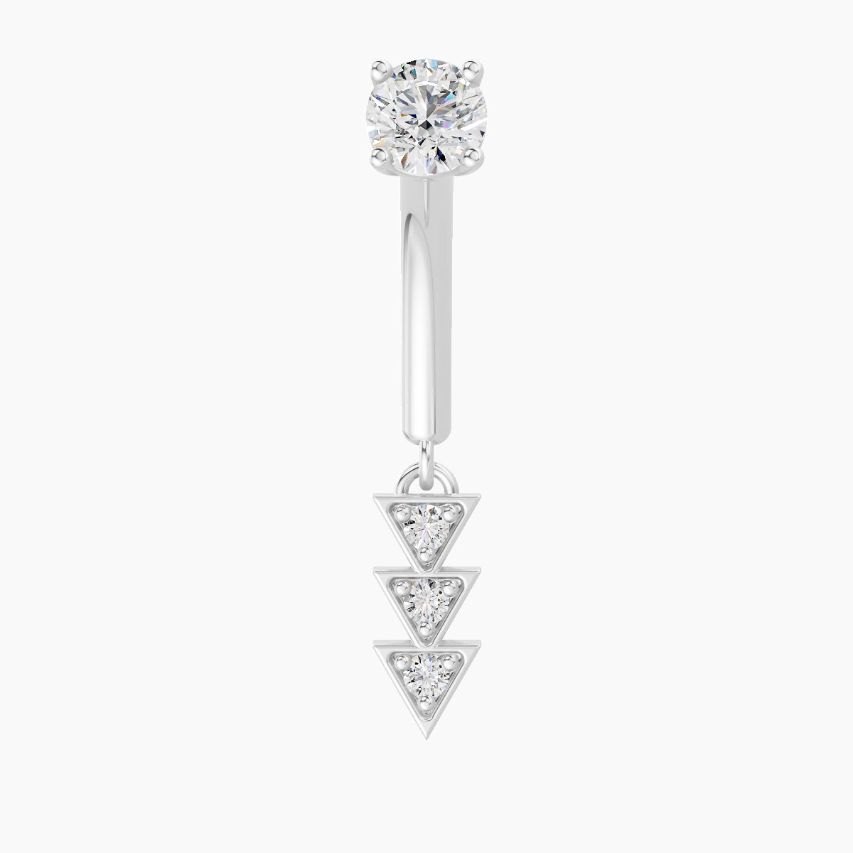 Cybele | 18k White Gold 8 mm Diamond Rook Piercing