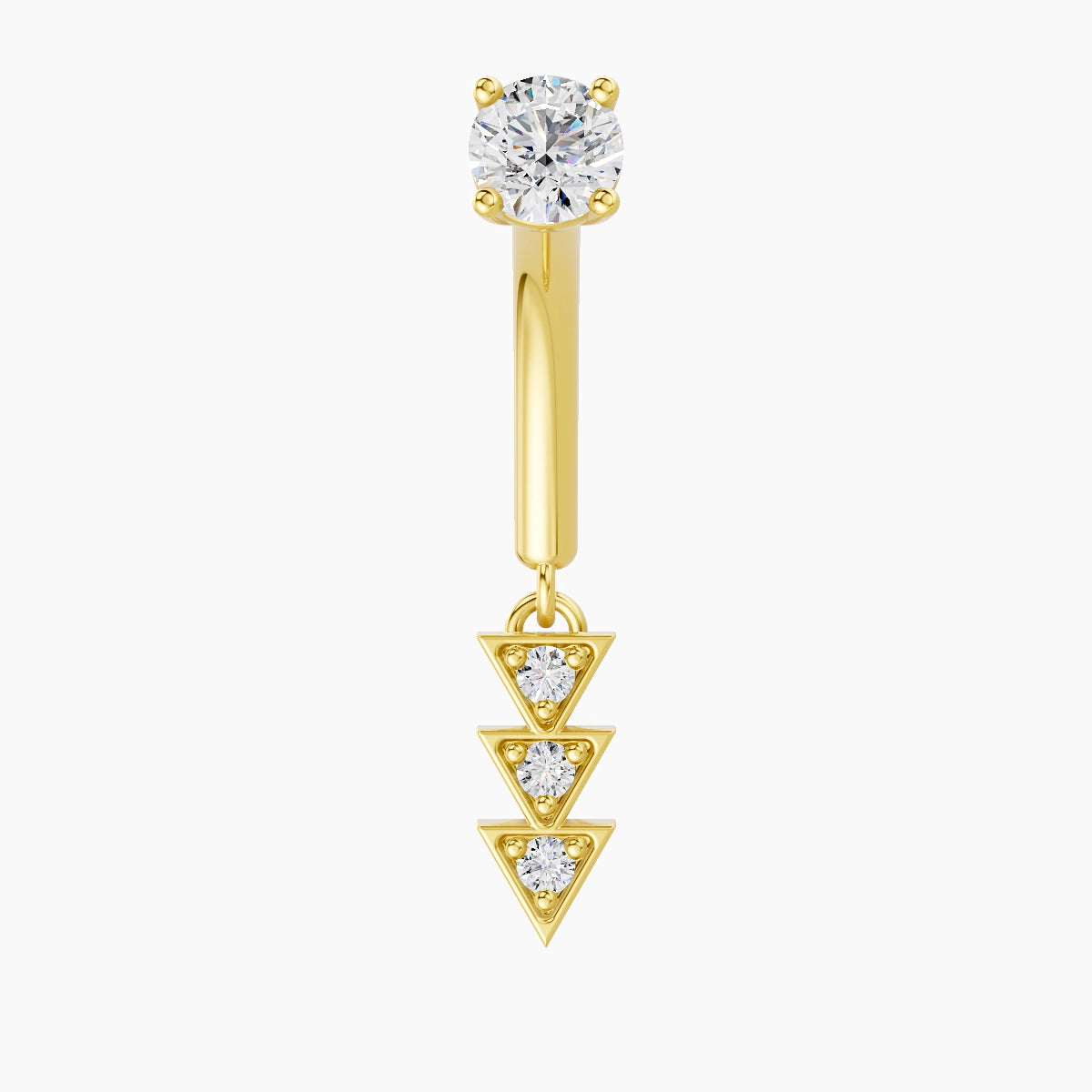 Cybele | 18k Yellow Gold 8 mm Diamond Rook Piercing
